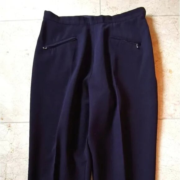 VINTAGE Y2K  stretch high waisted ankle crop wool pants blue - Picture 2 of 7